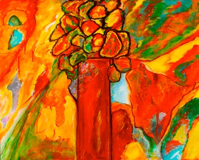 Orange Flowers by Teri Levine